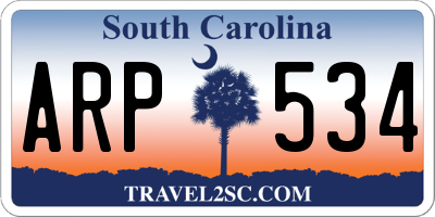 SC license plate ARP534
