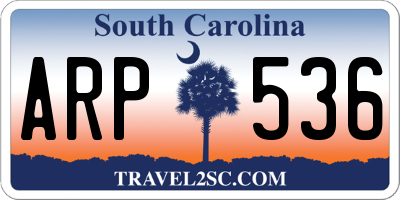 SC license plate ARP536