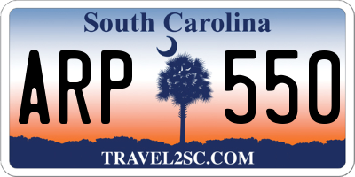 SC license plate ARP550