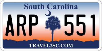 SC license plate ARP551