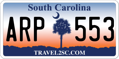 SC license plate ARP553