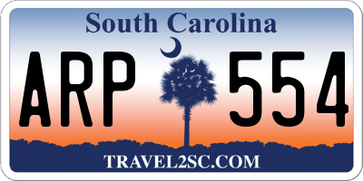 SC license plate ARP554