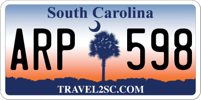 SC license plate ARP598