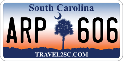 SC license plate ARP606