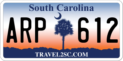 SC license plate ARP612