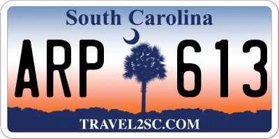 SC license plate ARP613
