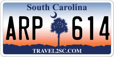 SC license plate ARP614