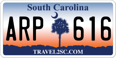 SC license plate ARP616