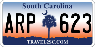 SC license plate ARP623