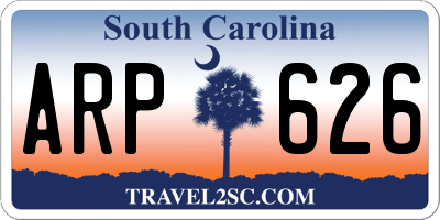 SC license plate ARP626