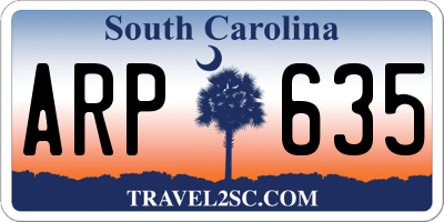 SC license plate ARP635