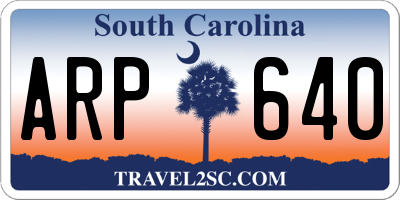 SC license plate ARP640