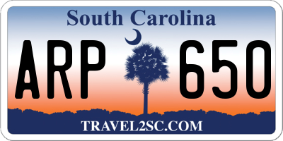 SC license plate ARP650