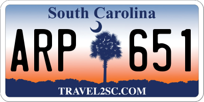 SC license plate ARP651