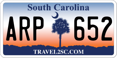 SC license plate ARP652