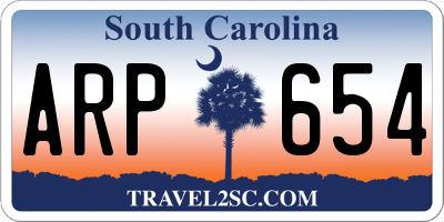 SC license plate ARP654