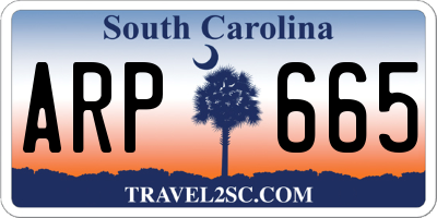 SC license plate ARP665