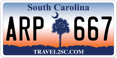 SC license plate ARP667