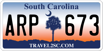SC license plate ARP673