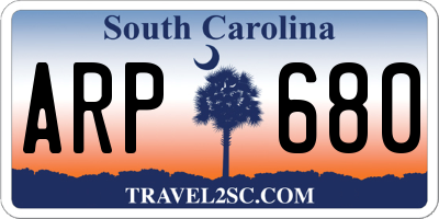 SC license plate ARP680