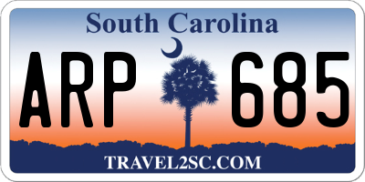 SC license plate ARP685