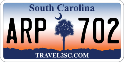 SC license plate ARP702