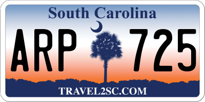 SC license plate ARP725