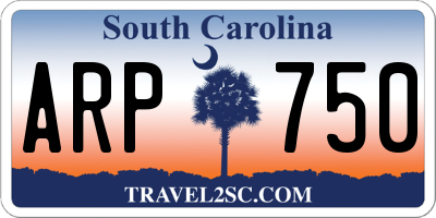 SC license plate ARP750
