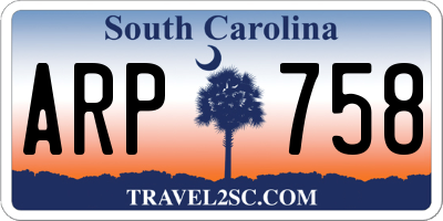 SC license plate ARP758