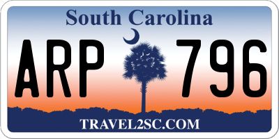 SC license plate ARP796