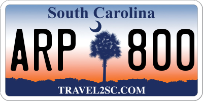 SC license plate ARP800