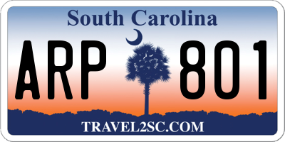 SC license plate ARP801