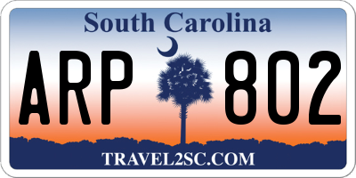 SC license plate ARP802