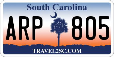 SC license plate ARP805
