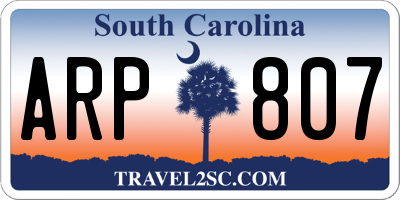 SC license plate ARP807