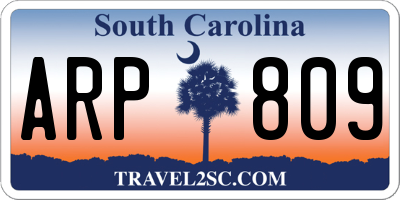 SC license plate ARP809