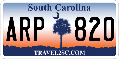 SC license plate ARP820
