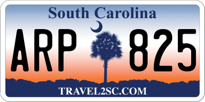 SC license plate ARP825