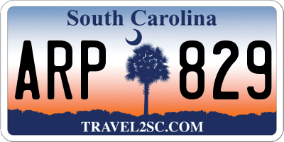 SC license plate ARP829