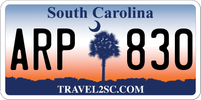 SC license plate ARP830