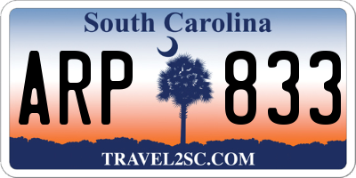 SC license plate ARP833