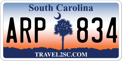 SC license plate ARP834