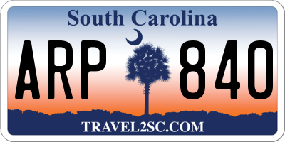 SC license plate ARP840