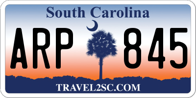 SC license plate ARP845