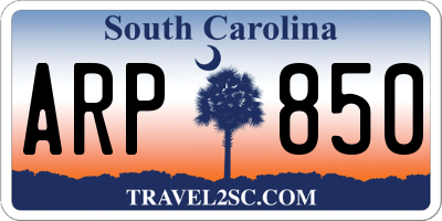 SC license plate ARP850
