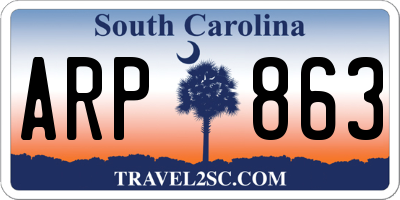SC license plate ARP863