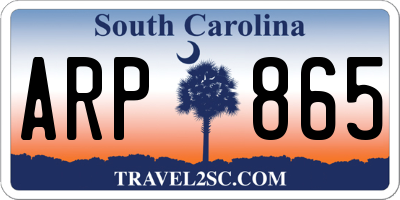 SC license plate ARP865