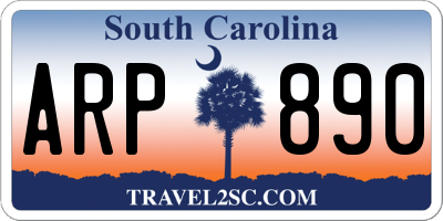 SC license plate ARP890