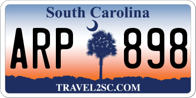 SC license plate ARP898