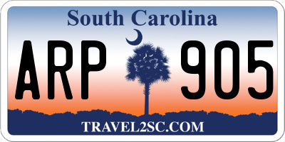 SC license plate ARP905